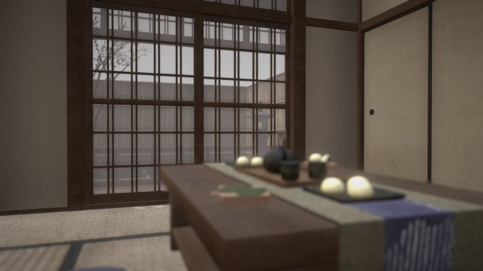 Japanese small room and garden - 3D model by Aspsyxia [7396b49] - Sketchfab